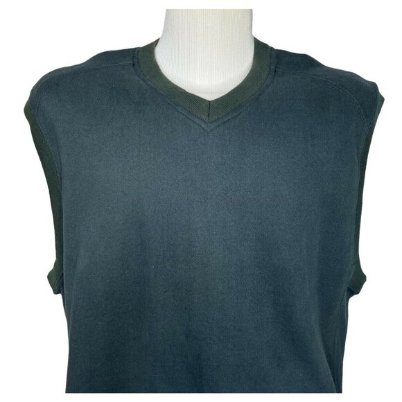 Nike Golf Vest Mens XL Dark Blue Green Vneck Pull Over Soft Fleece Inside - Picture 3 of 7